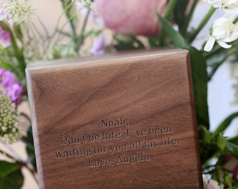 Watch Box , Walnut Wood Box, Husband from Birde, Wedding Day Gift, Wooden Gift Box & Pillow,  Watch Wood Box,(Box only)