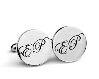 Personalized Cufflinks,  Wedding Party Engraved Cufflinks, Round Custom Cuff link ,Gifts for Him,Father of the Bride Cufflink,Wedding Gift