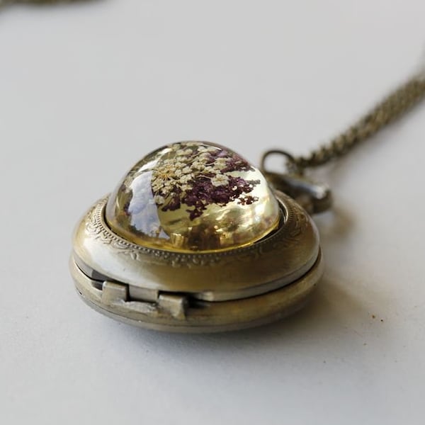 Collier de montre de poche de fleurs en laiton, cadeau de bijoux, médaillon, collier, mariage