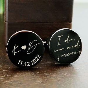 Personalized CuffLinks,Metal Cufflinks,Square Wooden Gift Box Optional,Wedding Day Cuff links Gift,Groom Dad Groomsmen Father of Bride Groom