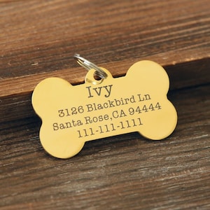Personalized Dog Bone Pet Tag,Double SIDED, Custom Dog Tag,