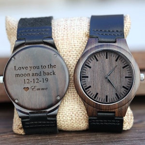 Gepersonaliseerd houten horloge, gepersonaliseerd houten horloge, gepersonaliseerd horloge, gegraveerd horloge, gegraveerd houten horloge, heren houten horloge, geschenken voor hem,