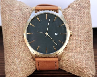 Watch,Custom Engraved Personalized Mens  Gold Wrist Watch, Groomsmen Gifts, Mens Birthday, Wedding, Anniversary Gifts, Father&#39;s Day Gifts