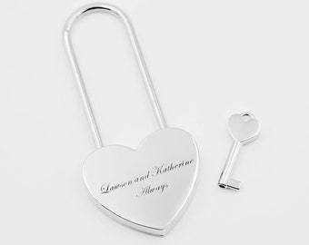 Love Lock, Heart Lock, Custom Lock, Silver Heart Love Padlock With Key, Engraved Lock Lock, Personalized Padlock