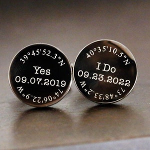 Personalized CuffLinks,Metal Cufflinks,Square Wooden Gift Box Optional,Wedding Day Cuff links Gift,Groom Dad Groomsmen Father of Bride Groom
