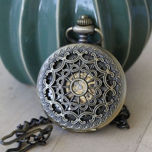 Personalized Brass Pocket Watch Personalized for Groom, Groomsmen, Father of the Bride Gift,Custom Engraved Pocket Watch,Mechanical  Watch
