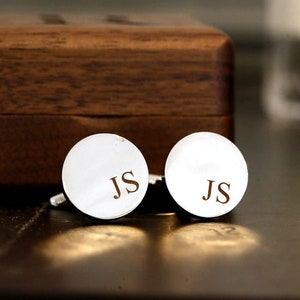 Cufflinks, Groomsmen Gifts Metal Cufflinks, Personalized Cufflinks, Wedding Day Gift for Husband, Anniversary Gift for Him image 3