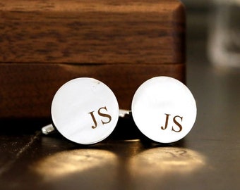 Groomsmen Gifts Metal Cufflinks, Personalized Cufflinks, Wedding Day Gift for Husband, Anniversary Gift for Him, Birthday Gift for Dad