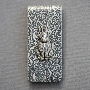 Bunny Rabbit Money Clip  Steampunk Money Clip Silver Plated Men&#39;s Accessories Men&#39;s Gifts,Groomsmen Wedding Gifts, Anniversary Gifts