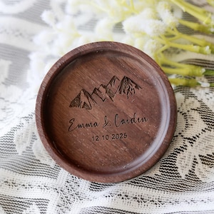 Personalized Wooden Ring Dish, Custom Jewelry Dish, Wedding Ring Dish, Wood Ring Holder, Engagement Gift, Anniversary Gift, Engraved Gift