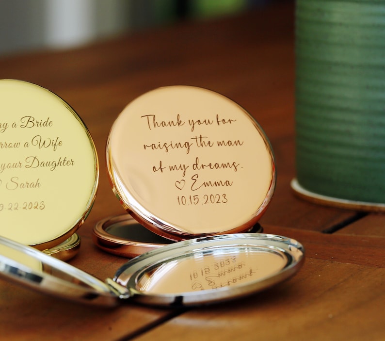 Personalized Compact Mirror, Mother of the Bride Gift, Gift for Mom From Daughter, Mother of Groom Gift, Pocket Mirror, Wedding Gift 画像 3