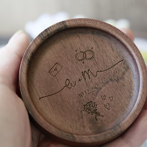 Personalized Wooden Ring Dish, Custom Jewelry Dish, Wedding Ring Dish, Wood Ring Holder, Engagement Gift, Anniversary Gift, Engraved Gift