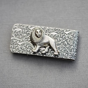Lion Money Clip  Steampunk Money Clip Silver Plated Men&#39;s Accessories Antique Style  Men&#39;s Gifts,Groomsmen Wedding Gifts, Anniversary Gifts
