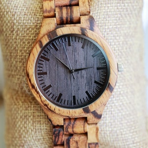 Houten horloge, houten horloge, gepersonaliseerd houten horloge, houten horloge mannen, houten herenhorloges, huwelijkscadeau, houten horloges voor hem, horloge echtgenoot cadeau