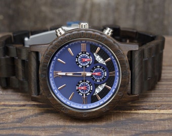 Gepersonaliseerde houten horloge, houten horloge, houten horloge, houten horloge mannen, houten herenhorloges, huwelijkscadeau, houten horloges voor hem, horloge man cadeau