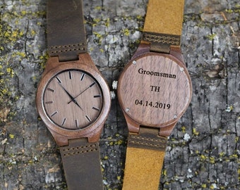 Wood watch,Personalized Wood Watch,Engraved Wooden Watch for Men,Groomsmen Gifts,Boyfriend Gift,Birthday Gift for Him,Custom Watch