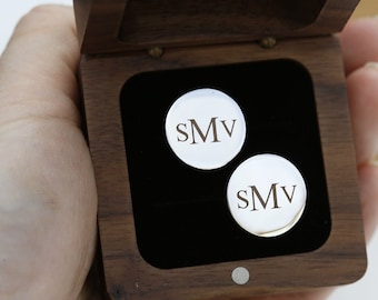 Personalized Metal Cuff Links, Wedding Day Cufflinks Groom Dad Groomsmen, Anniversary Anniversary Birthday Christmas Gift for Husband