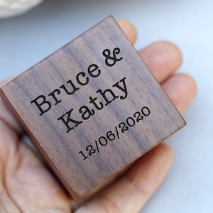 Wood Ring Box,Walnut Ring Box, Thin Engagement Ring Box, Proposal ring box,Customized Wedding Ring Box, Engagement Ring Box
