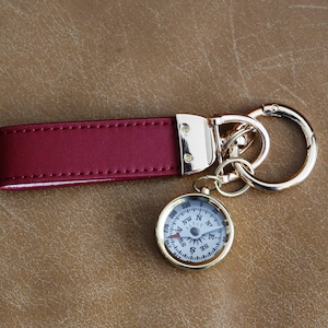 Keychain, Engraved Keychain, Personalized Leather Compass Keychain, Custom  Keychain, coordinates keychain longitude latitude keychain