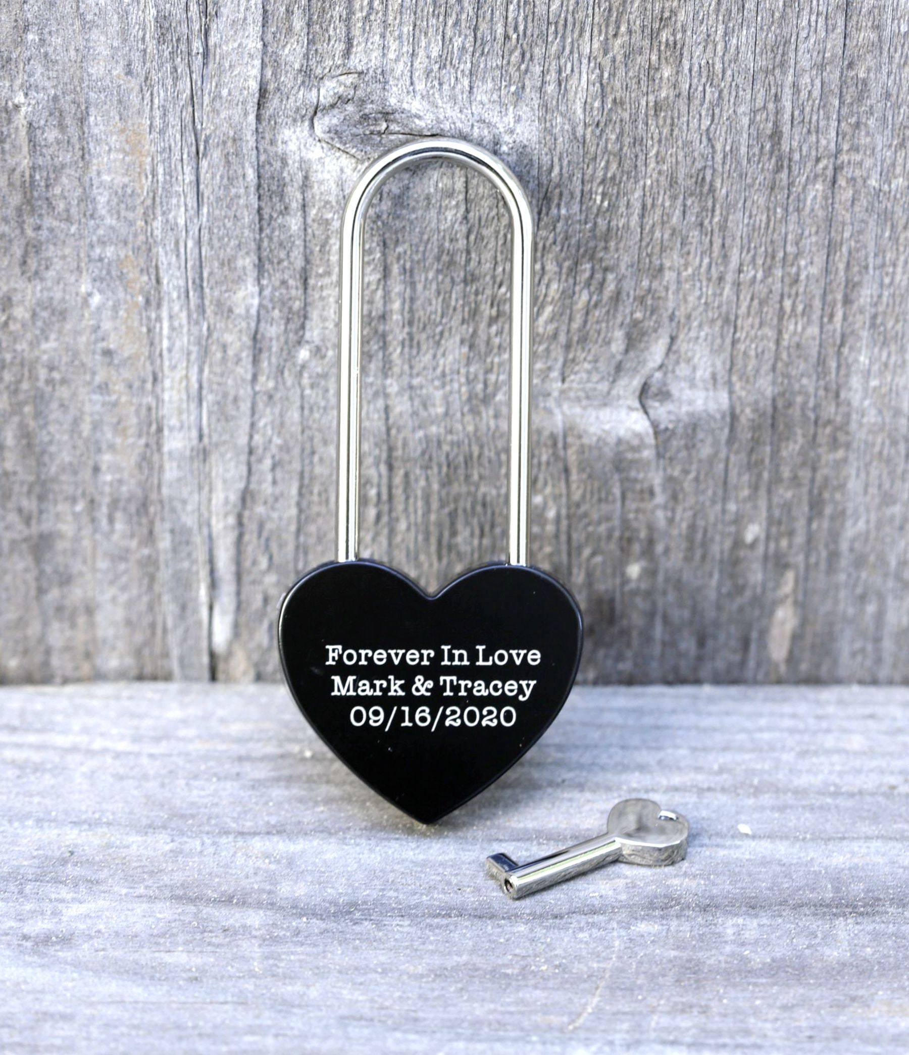 Compassion Lock Love Lock, Heart Lock, Custom Lock, Black Heart Love Padlock With Key ...