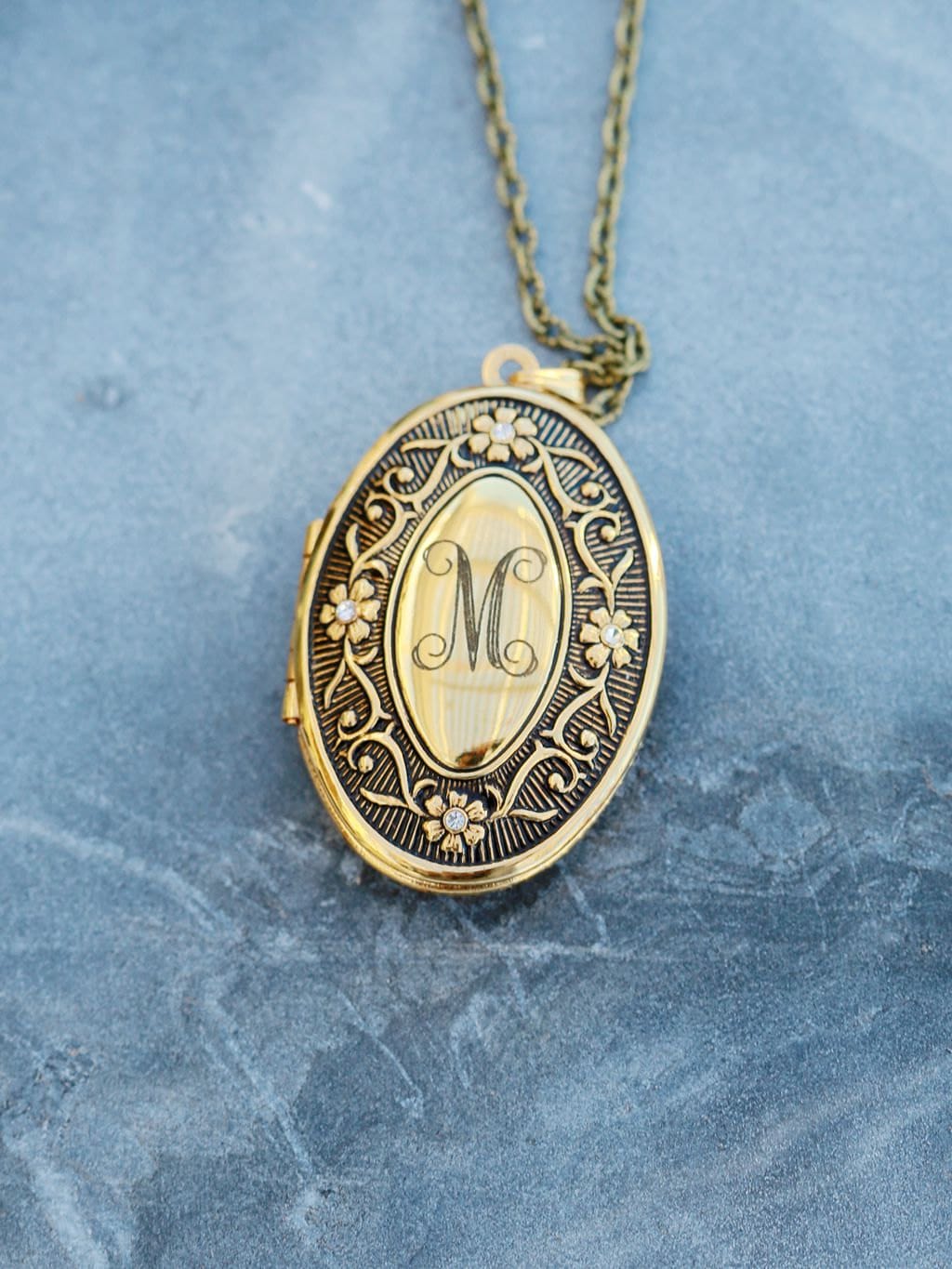 Personalized Locket Necklace Custom Engraved Locket Will You Etsy