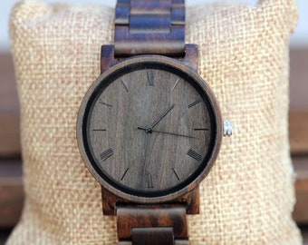 Personalized Wooden Watch, Wood Watch,Groomsmen Gifts,engraved with personal text - Gift for Him/Her, Anniversary, Wedding gift