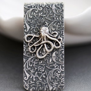 Oktopus Geldklammer Steampunk Geldklammer versilbert Herren Accessoires Herren Geschenke, Trauzeugen Hochzeitsgeschenke, Jubiläumsgeschenke