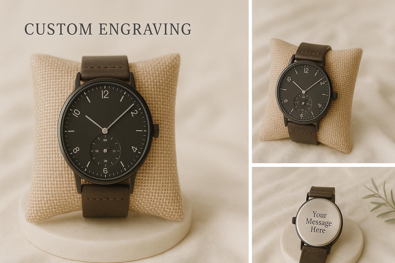 Metal Watch, Custom Minimalist Leather Watch for Men Watch Gift for ...