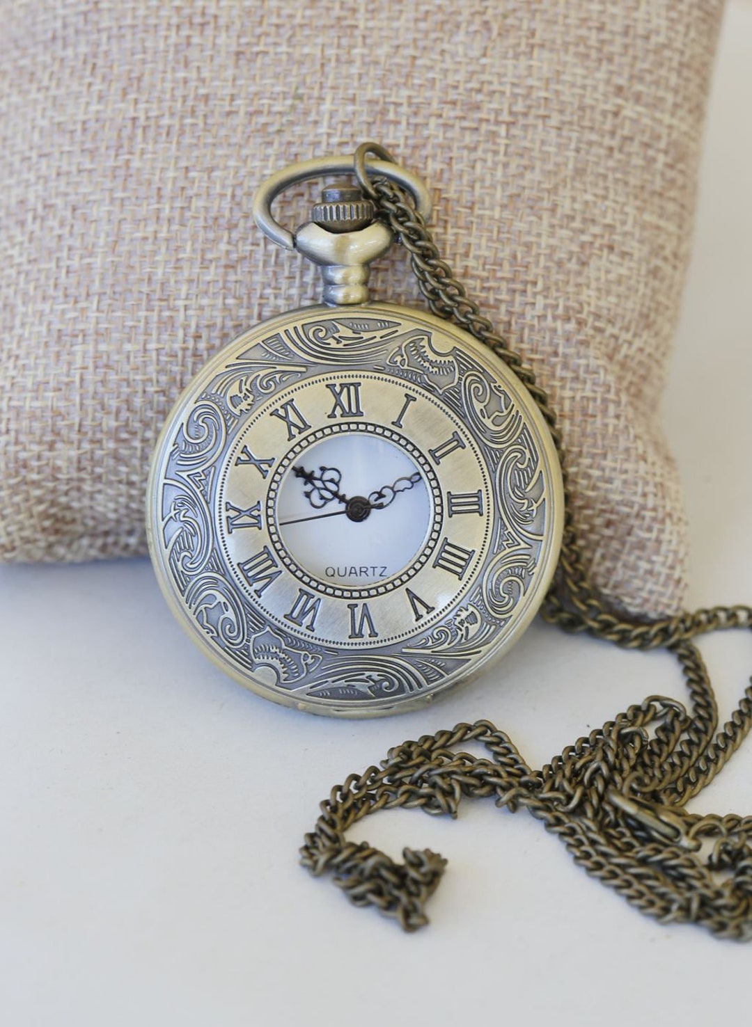Brass Pocket Watch Necklace With Time Lord ,jewelry Gift,locket