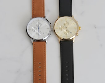 Personalized Engraved Men's Watch: Groomsmen, Father of the Bride Gift