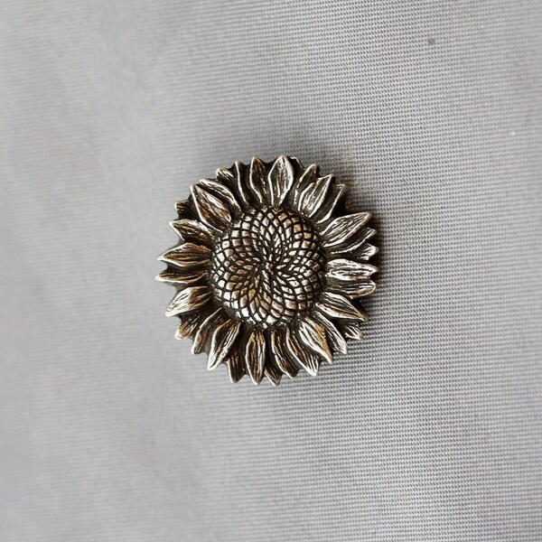 Sunflower Men's Tie Tack Silver Steampunk Groomsmen Men's Tie Tack Father's Day Accessories