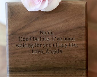 Watch Box , Walnut Wood Box, Husband from Birde, Wedding Day Gift, Wooden Gift Box & Pillow,  Watch Wood Box,(Box only)