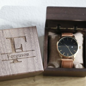 Watch,Custom Engraved Personalized Mens  Gold Wrist Watch, Groomsmen Gifts, Mens Birthday, Wedding, Anniversary Gifts, Father&#39;s Day Gifts