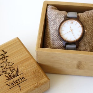 Personalized Women&#39;s Wood Watch,  Shell Dial,Engraved Wooden Watch,Bridesmaids Gifts, - Gift for Her, Anniversary, Wedding gift