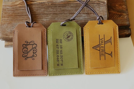 Engraved Luggage Tag with Contact Info Card