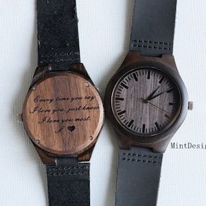 Houten horloge, houten horloge, gepersonaliseerd houten horloge, gepersonaliseerd horloge, gegraveerd horloge, gegraveerd houten horloge, houten herenhorloge, cadeaus voor hem,