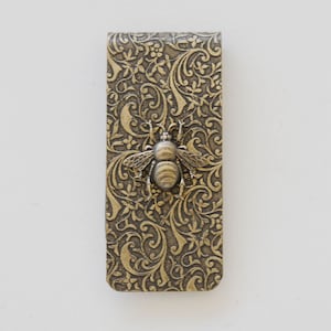 Money Clip Bee Vintage Inspired Silver Plated Men&#39;s Accessories Antique Style  Men&#39;s Gifts,Groomsmen Wedding Gifts, Anniversary Gifts