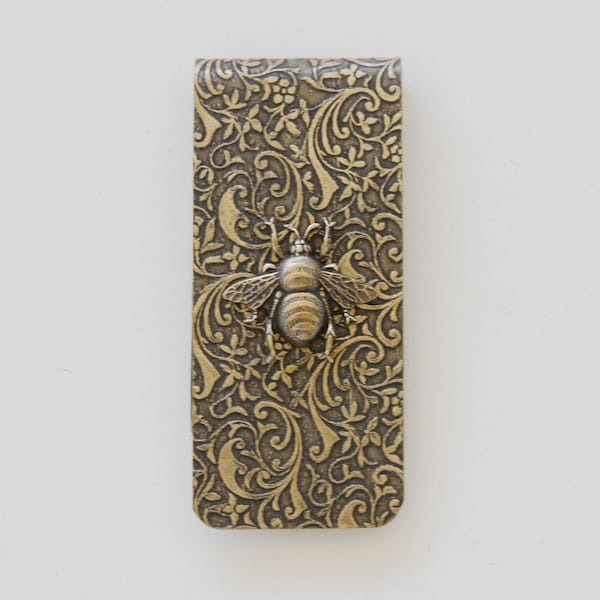 Money Clip Bee Vintage Inspired Silver Plated Men's Accessories Antique Style  Men's Gifts,Groomsmen Wedding Gifts, Anniversary Gifts