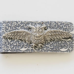 Money Clip Owl Vintage Inspired Silver Plated Men&#39;s Accessories Antique Style  Men&#39;s Gifts