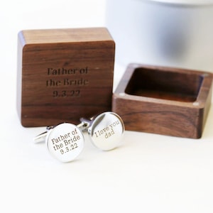 Gepersonaliseerde manchetknopen, aangepast cadeau voor bruidegom van bruid manchetknopen gepersonaliseerde gegraveerde manchetknopen jubileum, vader van de bruid
