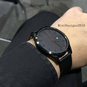 Custom Engraved Personalized Mens Wrist Watch, Black Watch,Groomsmen Gifts,  Wedding, Anniversary Gifts, Father's Day Gifts, Husband Gifts