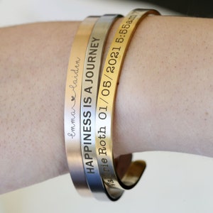 Personalized Engraved Cuff Bracelet - Engraved Bracelet Bridesmaid Gift Bridal Gift Bracelet ,Custom gift, Custom Jewelry, Coordinates