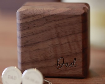 Personalized Cufflinks Wooden Box Only (Cufflinks Not Included),Gift for Him, Anniversary Gift, Father's Day, Boyfriend gift, dad gift,