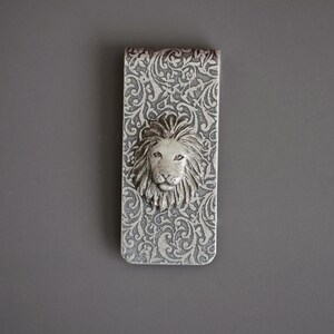 Lion Money Clip  Steampunk Money Clip Silver Plated Men&#39;s Accessories Men&#39;s Gifts,Groomsmen Wedding Gifts, Anniversary Gifts