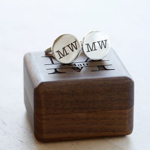 Groomsmen Gifts Metal Cufflinks, Personalized Cufflinks, Wedding Day Gift for Husband, Anniversary Gift for Him, Birthday Gift for Dad