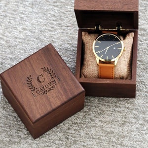 Custom Engraved Personalized Mens  Gold Wrist Watch, Groomsmen Gifts, Mens Birthday, Wedding, Anniversary Gifts, Father's Day Gifts