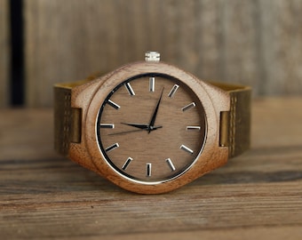 Holzuhr, personalisierte Holzuhr, gravierte Holzuhr für Männer, Geschenke für Groomsmen, Boyfriend-Geschenk, Geburtstagsgeschenk für ihn, Custom Watch