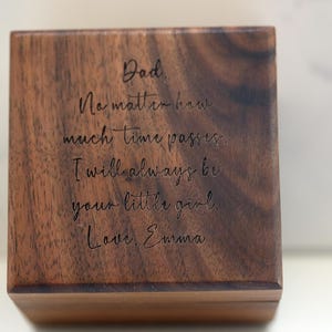 Watch Box , Walnut Wood Box, Father of Bride, Husband from Bride, Wedding Day Gift, Wooden Gift Box & Pillow,  Watch Wood Box, Groom