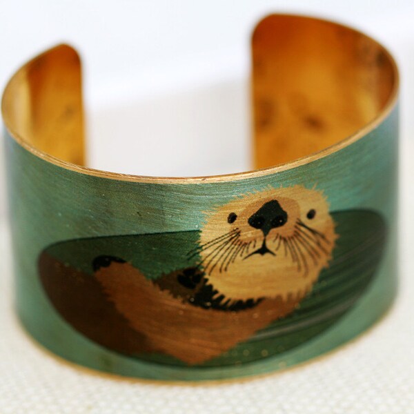 Otter Brass Cuff Bracelet jewelry gift