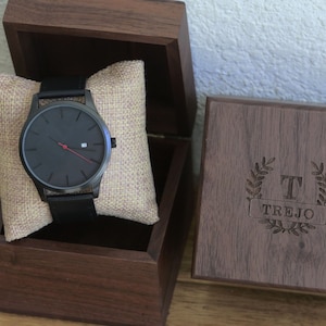 Custom Engraved Personalized Mens Wrist Watch, Black Watch,Groomsmen Gifts,  Wedding, Anniversary Gifts, Father&#39;s Day Gifts, Husband Gifts